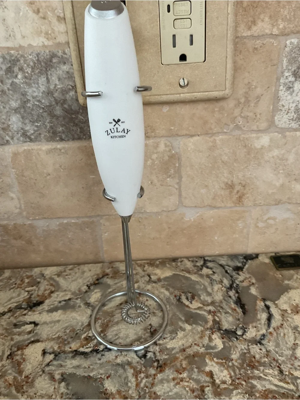 Zulay White Handheld Milk Frother - Battery Operated
